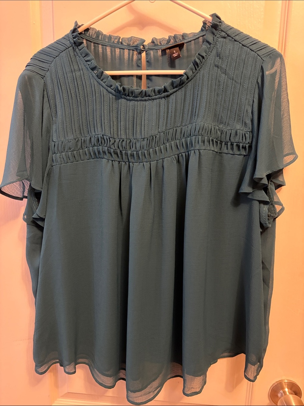 Torrid Pleated Yoke Chiffon Blouse